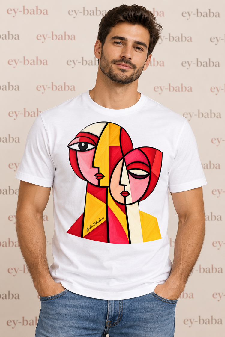 Crimson Duo – Men's T-Shirt by Nadia Esfandiari