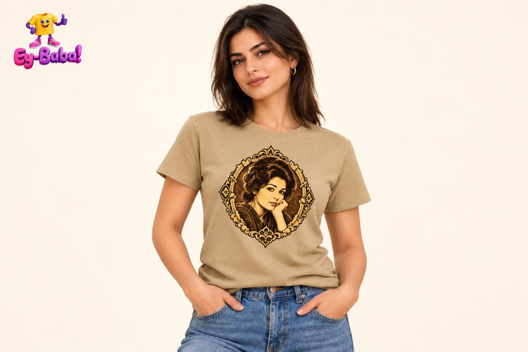 Timeless Muse – Women's Khaki T-Shirt