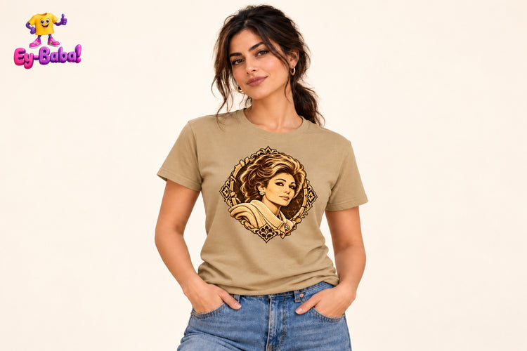 Royal Elegance – Women's Khaki T-Shirt